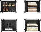 AWTATOS Shoe Rack, 6 Tier Shoe Storage Cabinet with Door, 24 Pair Shoe Organizer Shelves for Closet Hallway Bedroom Entryway, Black