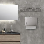 Wall Mounte Paper Towel Dispensers, 10.4" L x 3.3" D x 8.3" H, Stainless Steel C-Fold Multifold Hand Paper Tissue Holder with Lock