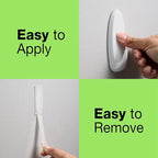 FrogTape reMOVEables Heavy Duty Wall Hooks - No Damage - Easy to Remove & Reuse - Large Wall Hook with Adhesive Strips - Holds up to 5 lbs - Includes 1 Hook and 2 Strips - White (Pack of 5)
