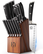 KnifeSaga 15 Pcs Japanese Knives Set for Kitchen, Razor Sharp, Professional