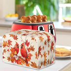 Cardinal Printed 2 Slice Kitchen Machine Covers, Maple Leaves Print Toaster Cover Fits Most Standard Toaster, Small Kitchen Appliance, Bread Maker Protector