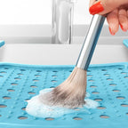 Sink Topper Bathroom Counter Cover & Storage Saver, Foldable Mat for Hot Tools, Hair Styling & Makeup, Beauty Brush Cleaning Mat, RV Camper Sink Cover & for Small Spaces (Standard Pacific Blue)
