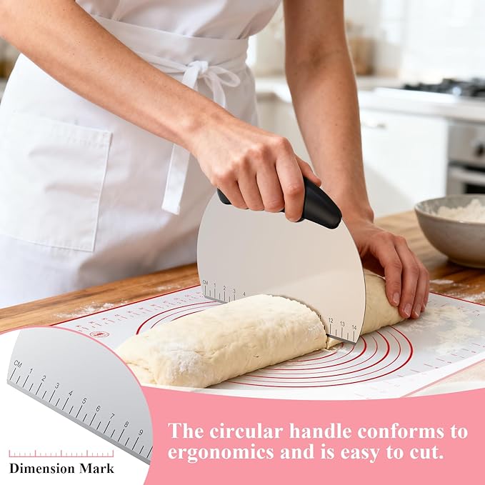 Biscuit Cutter, Silicone Pastry Dough Baking Mat Set, Baking Tools and Accessories Kit (4 Pcs/Set)