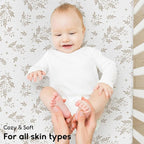 Yoofoss Pack and Play Sheets Fitted, Mini Crib Sheets 2-Pack for Pack N Play Mattress, Stretchy Playard Sheet, Soft and Breathable Brown+Leaf