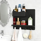 Floating Shelves for Bedside Shelf Accessories Organizer, Wall Mount Self Stick On, Cute Room Decor Aesthetic, Girls Room Decor, Cool Stuff for Bedroom Storage and Organization Black