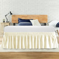 King Bed Skirt, Elastic Wrap Around Bed Skirt King Size, Bed Skirts for Adjustable Bed, Easy Fit with 14" Drop Length Tailored Drop Dust Ruffle (Light Yellow)