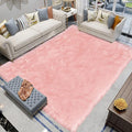 Latepis Big Pink Area Rugs for Living Room 6.7x10 Faux Sheepskin Fur Rug Washable Fluffy Rugs for Bedroom Fuzzy High Pile Plush Rug for Girls Room Luxury Home Decor