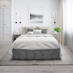Nestl Grey Bed Skirt Cal King Size, Pinch Pleat Cal King Bed Skirt, 14" Inch Drop Cal King Bedskirt, Hotel Quality Grey Bed Skirts, Microfiber Bedskirt for Cal King Bed, Grey Cal King Bed Skirt