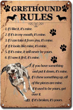 Metal Sign Tin Sign Vintage Wall Art Grethound Rules Bar Sign for Bar 8×12 Inches