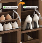 YOMILUVE 47.3" Shoe Cabinet Storage for Entryway, Fluted Shoe Cabinet with 6 Flip Drawers, Hidden Shoe Rack Freestanding Wooden Shoe Organizer with Legs for Hallway, Walnut
