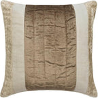 The HomeCentric King/Queen/Twin Beige Designer Twin 53"x18" Bed Runner with Two Pillow Cover, Velvet & Patchwork Bed Scarf on Velvet Fabric - Luxe Velvet Lines
