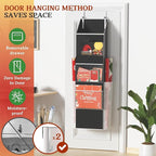 Ofiray-home 2-in-1 Wrapping Paper Organizer Storage, Over Door or Under Bed Organizer with Removable Drawer & 4 Clear Pockets Wrap Storage for Ribbons, Bows, Ornament and Other Tools