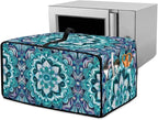 Boho Mandala Lotus Flower Print Microwave Oven Dust Cover with Storage Bags Toaster Oven Cover Polyester-Linen Fabric Small Appliance Dust Covers Fingerprint Protection, L