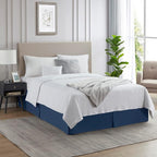 Nestl Navy Blue Bed Skirt Cal King Size - Cal King Bed Skirt 14 Inch Drop - Brushed Microfiber Bed Skirts - Hotel Quality Pleated Bed Skirt - Shrinkage & Fade Resistant