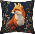 William Morris Abstract Vintage Floral Fox Design 18x18 inches Throw Pillow Covers Square Pillowcases Decor for Bed Couch Sofa Living Room Cushion Covers