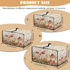 Air Fryer Toaster Oven Cover Fabric Convection Oven Cover with Pockets, Washable Small Appliance Dust Protection for Kitchen Home, M, 16.5 x 20.5 x 10 inches, Mushroom Floral