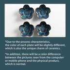 Mecaikru Flower Jewelry Tray Ceramic Ring Dish Jewelry Dish Small Trinket Tray Cute Ring Holder Key Bowl Decorative Plate Gifts For Mom/Sister/Friend, Birthday/Mother's Day/Christmas Gift (blue)