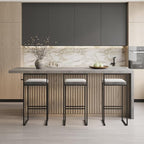 homary Kitchen Island with Storage & Wine Rack, 72" Modern Gray Kitchen Cabinet with Wood Top, Large Fixed Island with 3 Drawers & 6 Adjustable Shelves, Without Bar Stools