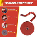 Neosmuk Magnetic Hooks, Heavy Duty 130lb+ Strong Magnet Hook for Cruise Cabins, Cruise Essentials 2026 for Hanging, Metal Wall Refrigerator Hangers (Red, 10 Pack)