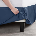 Nestl Navy Blue Bed Skirt Cal King Size - Cal King Bed Skirt 14 Inch Drop - Brushed Microfiber Bed Skirts - Hotel Quality Pleated Bed Skirt - Shrinkage & Fade Resistant
