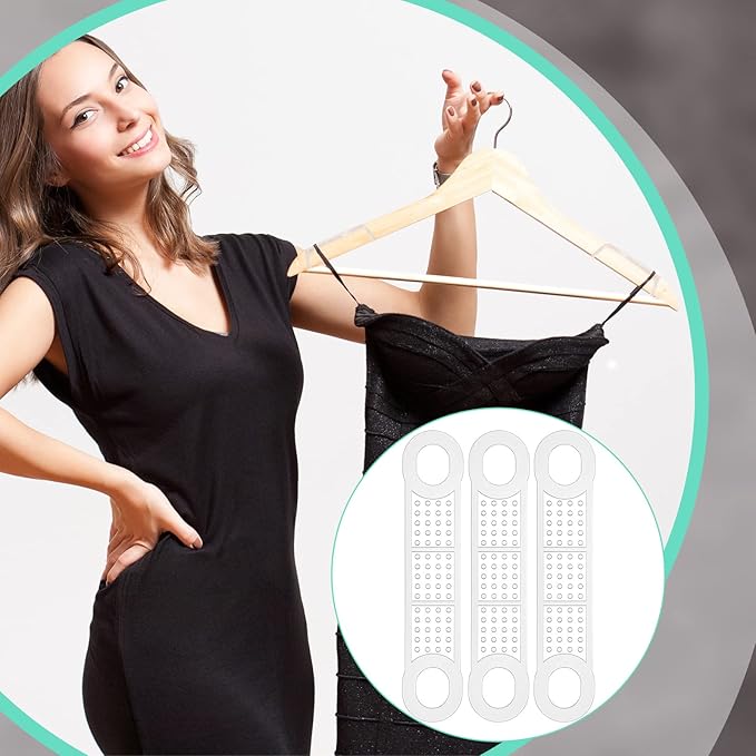 Taiyin 200 Pcs Non Slip Rubber Clothes Hanger Grips Clear Silicone Clothing Hanger Strips Clothes Hanging Accessories for Wood Plastic Home Stores Use