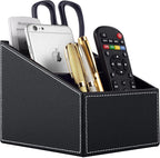 TV Remote Control Holder with 3 Compartments, Media Accessory Storage, Storage box, Storage Rack, Desk Organizers(Black(2 pieces))