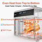HotKing Dual-Zone Air Fryer Toaster Oven Combo, 28 QT XL Convection Oven