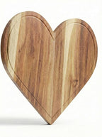 Heart Charcuterie Board 16 x 13.2 Inches - Acacia Wood Cutting Board, Heart Shaped Serving Tray - Mother’s Day Gifts for Mom, Wife, Grandma, Birthday Gifts for Mother & Grandmother