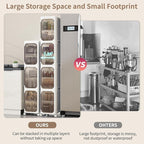 5-Tiers Slim Bathroom Storage Cabinet, Foldable Storage Cabinets,Narrow Bathroom Storage,Movable Bathroom Storage Organizer for Small Spaces,Bathroom,Kitchen,Laundry,White
