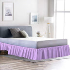 Ruffled Bed Skirt (Queen, Lavender) 18 Inch Drop Dust Ruffle with Platform, 100% Cotton 600 Thread Count Fabric, Gathered Styling, Available in All Bed Sizes and 23 Colors - Bedskirt