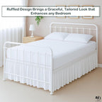 Ruffled Bed Skirt with Split Corners - White, Queen, 18 Inch Drop Bedskirt Expertise Tailored fit Wrinkle Free Dust Ruffled Bed Skirt (Available in All Bed Sizes and 10 Colors)