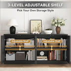 63'' Fluted TV Stand for TVs up to 75'', Modern Media Console