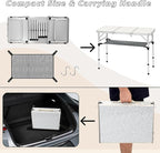 YihuiKo 3ft Aluminum Folding Picnic Table - Lightweight & Portable Outdoor Table with Adjustable Height, Storage Net for Camping, Backyard, RV Trips
