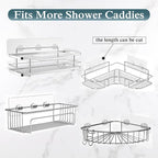 EAGMAK 2 Pack Transparent Shower Caddy Adhesive for Replacement, No Drilling , Soap Holder, Bathroom Storage Shelves and Kitchen Racks