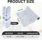 RAY STAR 18X96 Inch Shelf Liner for Kitchen Cabinets, Non-Adhesive Cabinet Liner Washable, PVC Drawer Liner for Dresser Non-Slip Bathroom (Stone)(4 Roll)