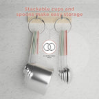 CuttleLab Measuring Cups and Measuring Spoons Set of 14 - Stainless Steel Measuring Cups and Spoons Set, Includes 1/8 Teaspoon Measuring Spoon, 1/8 Cup Measuring Cup, Leveler Dry (14, Country Chic)