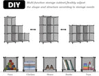 AWTATOS Cube Storage Organizer, Storage Cubes Shelves Bookshelf, 6 Cube Closet Organizers and Storage, DIY Stackable Plastic Clothes Organizer Shelving for Bedroom, Home, Grey