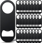 Remerry Bottle Openers Stainless Steel Flat Bottle Opener Bulk 3.4 x 1.3 Inches Bartender Beer Key Soda Can Mini Speed for Kitchen, Bar or Restaurant (Black,25 Pcs)