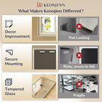 Keonjinn 72" x 36" Brushed Nickel Bathroom Mirrors for Over Sink, Beveled Edge Tempered Glass, Decorative Aluminum Alloy Frame, Rustproof, Large Rectangular Vanity Wall-Mounted Mirror for Dining Room