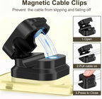 6Pack Magnetic Cable Clips Holder, Cord Organizer for Desk, Strong Adhesive Desk Cable Management for Phone Charger, Computer, Home, Office, Car (Black+White)