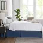 Nestl Navy Blue Bed Skirt Cal King Size - Cal King Bed Skirt 14 Inch Drop - Brushed Microfiber Bed Skirts - Hotel Quality Pleated Bed Skirt - Shrinkage & Fade Resistant