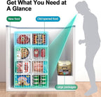 Freezer Organizer Bins, 6 Pack Stackable Deep Chest Freezer Organizer Bins, Foldable Freezer Baskets with Handles, White Freezer Storage Organizer Baskets for 7 Cu.FT Deep Freezer Sort Frozen Meats