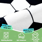 Soft Soccer Rugs for Bedroom, Machine Washable, Cute Bedside Boys Area Rug for Kids Toddlers Teens, Soccer Lovers Home Decor Indoor Carpet for Living Room, Dorms, Nursery, 3x4 FT