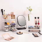 Sorbus Large Makeup Organizer - Clear Stackable Jewelry Makeup Organizer for Vanity, Bathroom Storage Display Case - 12 Drawers Cosmetic Beauty Organizers and Storage with Lipstick Makeup Brush Holder