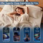 100% Linen Sheet Set King Size Extra Deep Pocket Fits 18-24 Inch Mattress, Breathable & Soft, Smooth 4-Piece Set for Thick Mattresses Hotel Luxury Bedding（King, Dusty Blue）