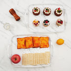 TP Melamine Serving Trays with Handles, 17” x 12”, Set of 2, Pure White