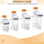 Food Dispenser Set, Airtight Food Storage Container with Lid 1.5L,2PCS BPA-FREE Plastic Pantry Organization Canisters for Nuts Quinoa Coffee and More Dry Food in Kitchen