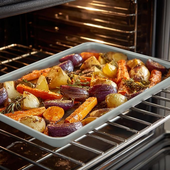 HYGGEOXY Ceramic Baking Sheet, Cookie Sheets for Baking 15x10"