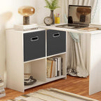 STOREONE Fabric Storage Bins Cubes Baskets Containers-(11X11X11) with Dual Handles for Shelf Closet, Nursery Home ， Bedroom Organizers, Foldable Set of 1 (grey)