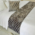 The HomeCentric King/Queen/Twin Grey Decorative Bed Runner Twin 53"x18" Bed Runner with One Pillow Cover, Diamond Pattern, Velvet Cut Bed Scarf on Velvet Fabric - Grey Velvet Verve